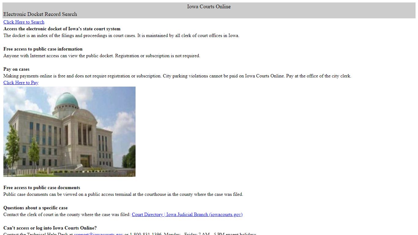 Iowa Courts Online Search