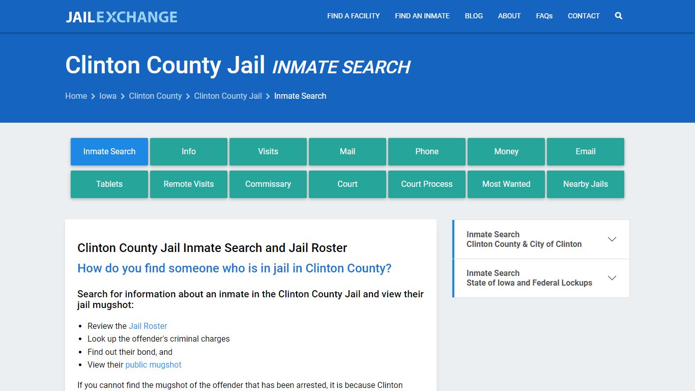 Inmate Search: Roster & Mugshots - Clinton County Jail, IA
